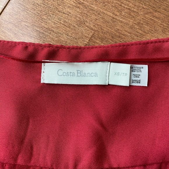 (2 for $20) Costa Blanca Red v-neck long sleeve blouse - Picture 7 of 9